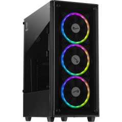 Inter-Tech C-303 Mirror Tower ATX Case - Sleek Black Design, No Power Supply Included, Perfect for Custom Builds!